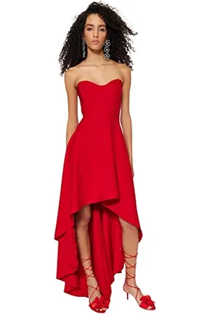 Trendyol Regular Fit Woven Evening Dress Women Skater vestibilità Regolare Abito da Sera in Tessuto, , 42 Donna
