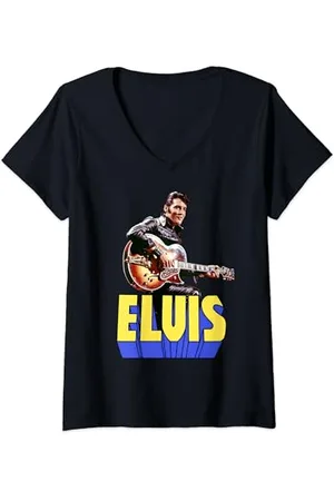 Elvis Presley Ritratto ufficiale per chitarra Maglietta con Collo a V