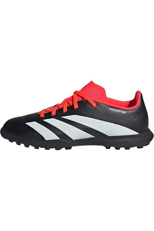 adidas Predator 24 League Turf Boots, Scarpe da Calcio Unisex-Bambini, Core Black/Cloud White/Solar Red, 38 EU