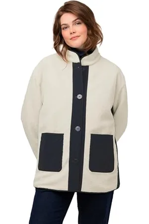 Ulla Popken Giacca Reversibile con Finta Pelliccia, , 52-54 Donna