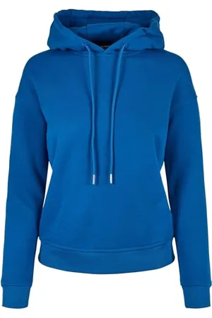 Urban classics Felpa con Cappuccio Donna Invernale, Pullover Caldo Manica Lunga, Maglione Pesante per Ragazza, Colore sporty blue, Taglia 5XL