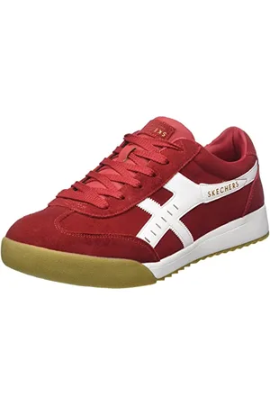 Skechers 237351 Rosso, Scarpe da ginnastica Uomo, Rivestimento In Pelle Scamosciata Rossa, 39 EU