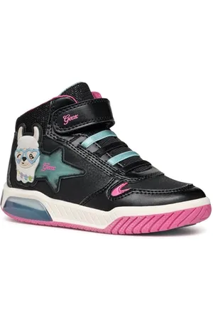 Geox J INEK Girl C, Scarpe da Ginnastica, Black/Aqua, 27 EU