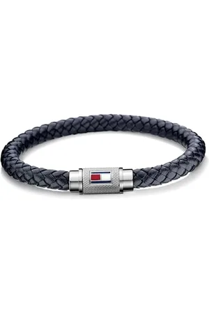 Tommy Hilfiger Jewelry Bracciale in Pelle Intrecciata da Uomo Colore navy - 2701000