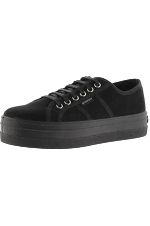 victoria Sneaker Barcelona Scamosciata Riciclata & Piattaforma & Lacci Abbinati 109205 per Bambina Negro 29