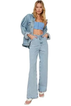 Trendyol Jeans da Donna a Vita Alta a Gamba Larga, , 70
