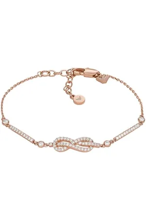 Emporio Armani Bracciale a catenina da donna in ottone color oro rosa, EGS3109221