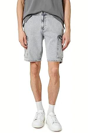 Koton Denim Shorts Cargo Pocket Detailed Buttoned Pantaloncini, (027), 39 Uomo