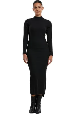 Urban classics Tb6933-ladies Rib Longlseeve Mockneck Dress NAN, , M Donna
