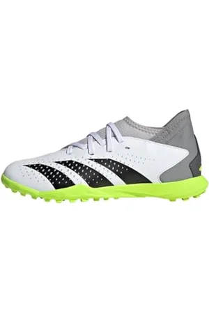 adidas Predator Accuracy.3 Turf Boots, Scarpe da Calcio, Cloud White/Core Black/Lucid Lemon, 35 EU