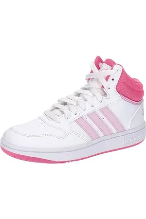 adidas Hoops Mid Shoes, Scarpe Unisex-Adulto, Cloud White/Orchid Fusion/Lucid Pink, 38 EU