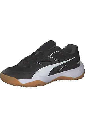 PUMA Solarflash Jr, Scarpe da Ginnastica per Ambienti Interni Unisex-Bambini, Nero Black White-High Risk Red-Gum, 29 EU