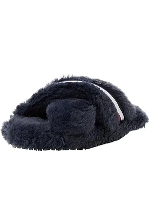 Tommy Hilfiger Fur Cross Strap Home Slipper Fw0fw07551, Pantofole Donna, Blu Spaziale, 36 EU