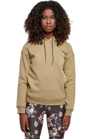 Urban classics Felpa con Cappuccio Donna Invernale, Pullover Caldo Manica Lunga, Maglione Pesante per Ragazza, Colore khaki, Taglia M