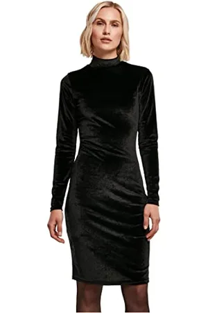 Urban classics Ladies Velvet Turtle Neck Dress Vestito, , XS Donna