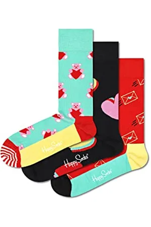 Happy Socks Confezione da 3 Calzini I Love You, , M Uomo