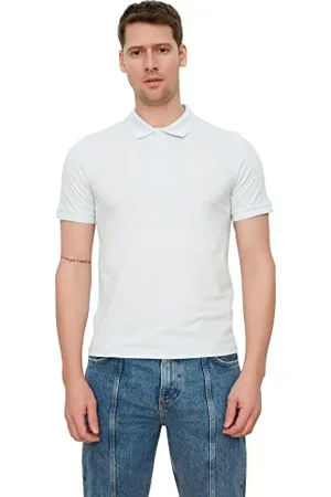 Trendyol Blue Men-Polo a Maniche Corte Slim Fit, , XL Uomo