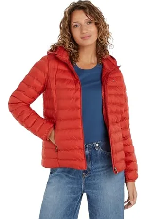 Tommy Hilfiger Giacca Donna Padded Global Stripe Jacket Giacca da Mezza Stagione, (Terra Red), XS