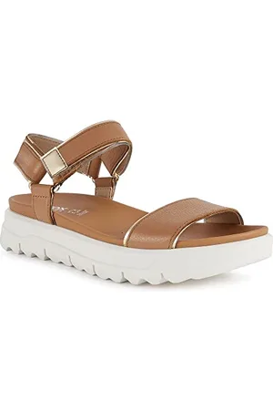 Geox D Xand 2.1S B, Sandali Donna, Marrone/Oro (Camel/Lt Gold), 37 EU