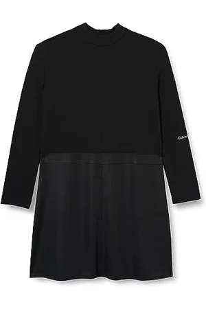Calvin Klein Jeans Abito Donna Plus Coated Milano A-Line Maniche Lunghe, (Ck Black), XL
