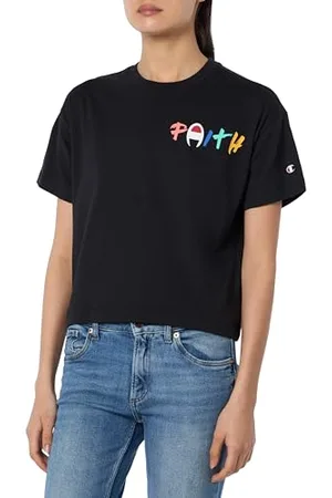 Champion Legacy Icons W-Crop Oversize Graphic S/S Crewneck T-Shirt, , S Donna