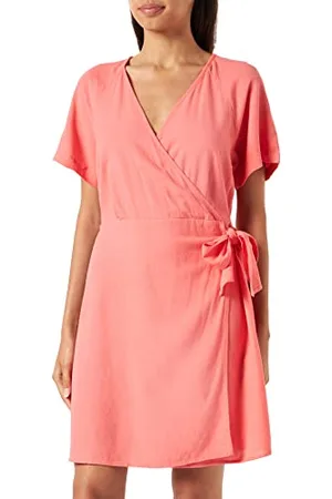 VERO MODA Vmmymilo SS Wide Wrap Short Dress Wvn Ga Vestito a Portafoglio, , S Donna