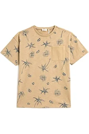 Koton T-Shirt Short Sleeve Crew Neck Printed Pocket Detail Cotton, (521), 5-6 Anni Boys