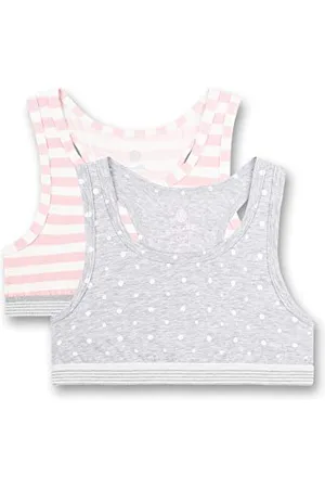 Sanetta Bustier im Doppelpack Grau Reggiseno Sportivo, , 14 Anni Bambina