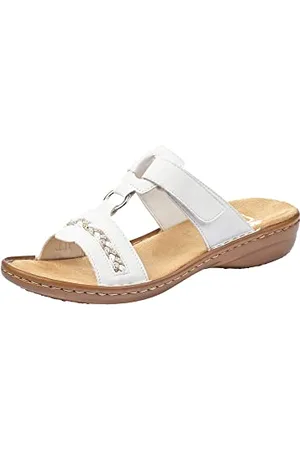 Rieker Frühjahr/Sommer 60888, Ciabatte Donna, Bianco (Weiss 80), 42 EU