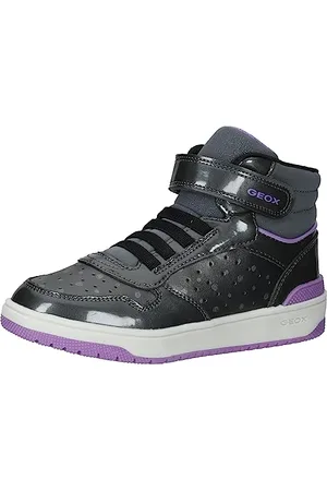 Geox J Washiba Girl A, Scarpe da Ginnastica Bambina, Grigio (Dk Silver), 24 EU