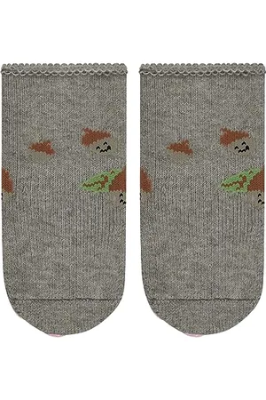 Falke Cosy Acorn B HP cotone lana alpaca con suola in gomma 1 paio, Calze da casa Unisex - Bimbi 0-24, Grigio (Cloud Melange 3228), 74-80