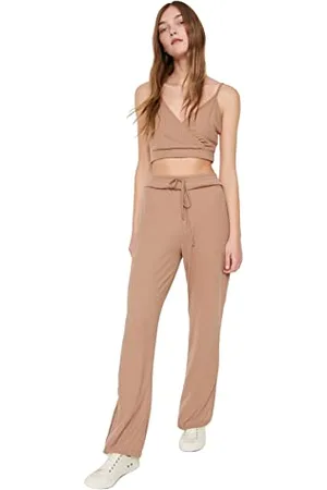 Trendyol Loungewear Vita Normale Flare Pantaloni, , M Donna