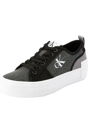 Calvin Klein Jeans Sneakers Vulcanizzate Donna Bold Low con Zeppa, Multicolore (Black/Stormfront), 40