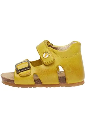Falcotto BEA-Sandali in pelle con fibbia e velcro, Giallo 19