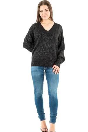 ONLY Onllucia LS V-Neck Knt Maglione Lavorato a Maglia, , L Donna