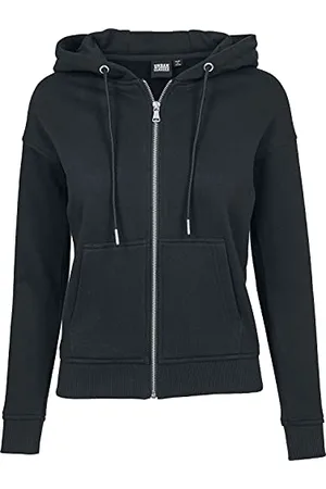Urban classics Felpa Donna con Cappuccio, Felpa Femminile, Maniche Lunghe, Chiusura Zip, Maglione con Cappuccio, Colore e Grigio, Taglie: XS - 5XL