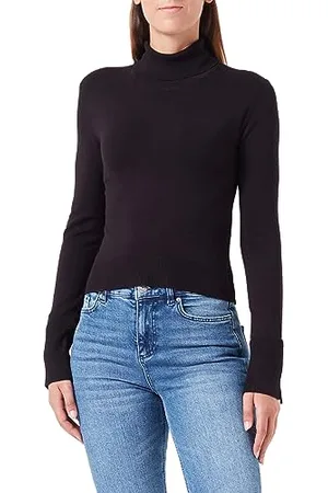 JJXX Jack & Jones Jxmia Soft Cropped Roll Neck Knit SN Maglione, Nero, L Donna