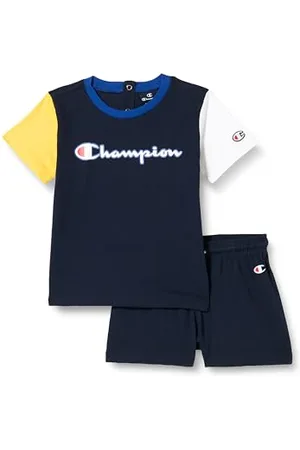Champion Legacy Retro Sport TD-Colorblock Crewneck T-Shirt & Shorts Completo, , 12 Mesi Bimbo