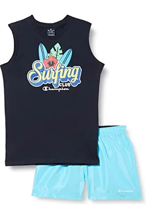 Champion Legacy Back To The Beach Graphic S/L T-Shirt & Beachshorts Completo, , 13-14 Anni Bambini e Ragazzi