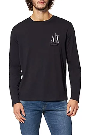 Armani Exchange Long Sleeves, Front Print Logo, T-shirt, Uomo, , XXL