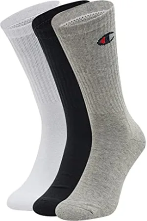Champion Core 3PP Crew Calzini, Unisex - Adulto, Grigio (Melange Chiaro)/Bianco/Nero, 35-38 EU