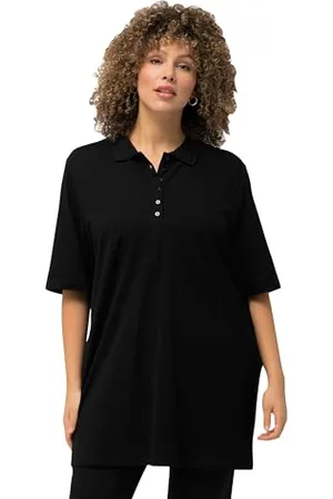 Ulla Popken Polopiquee Shirt Polo, (Schwarz 10), 52-54 Donna