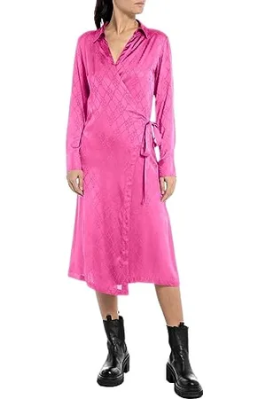 Replay W9023 Jacquard Viscose Satin Vestito, , M Donna