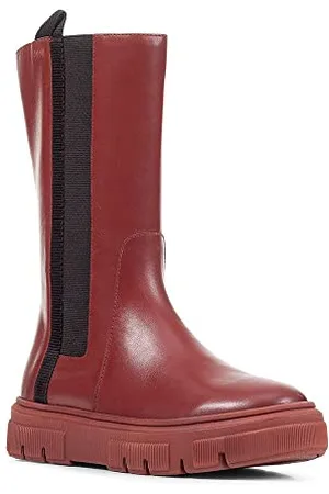 Geox D Isotte F, Stivaletti Donna, Rosso (Mahogany), 38 EU