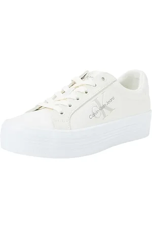 Calvin Klein Jeans Donna Sneakers Vulcanizzate Flatform Low Scarpe, Multicolore (Creamy White/White), 40