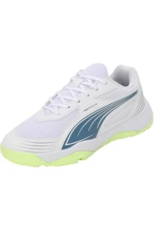PUMA Solarflash III Jr, Indoor Court Shoe, White-Blue Horizon, 33 EU