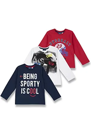chicco Set T-shirt Con Maniche Lunghe in cotone, Magliette Bambini e ragazzi, , 8 anni (pacco da 3)