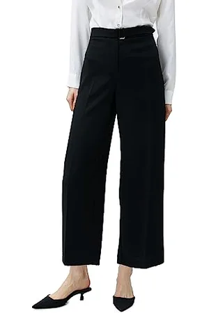 Koton Wide Leg Classic Trousers Belt Detail Pantaloni, (999), 46 Donna