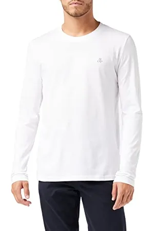 Marc O’ Polo Marc OߴPolo Uomo Maglietta a Maniche Lunghe in Cotone bio con Scollo Rotondo, (White), M