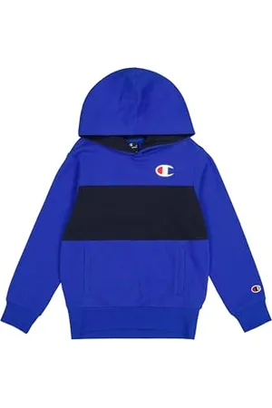 Champion Legacy Retro Sport B (306849) -Ultralight Soft Compact Fleece Color Block Felpa con Cappuccio, (BAI/NNY), 13-14 Anni Bambino